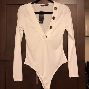 White long sleeve bodysuit